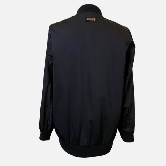 Bernardo Black Satiny Bomber Boyfriend Zip Up Jacket Small - Picture 7 of 16